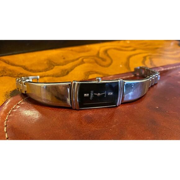 Women's Stainless Steel Caravelle By Bulova Diamond Series Watch, Black Face, Di - Picture 1 of 6